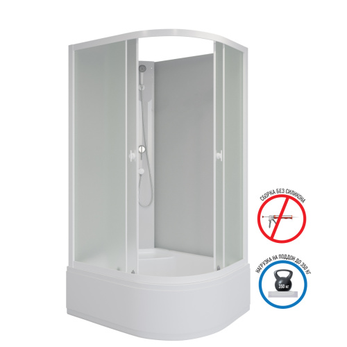 Душевая кабина Niagara Promo P120/90/40L/MT/BK 120х90 асимметричная без крыши